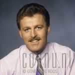 14-08-1987 Peter R. de Vries in studio Amsterdam Photo: Govert de Roos/Connu